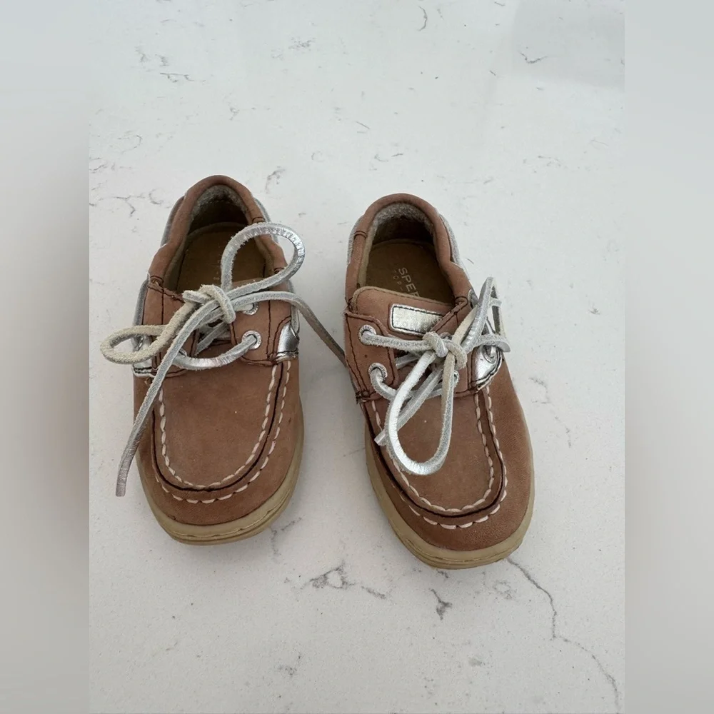 Sperry Top-Sider BLUEFISH Boat Shoe - Toddler / Little Kid - Tan SIZE 7